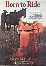 Bona Allen Horse Saddle Cowboy Western Styled Leather Vintage Magazine Print Ad picture