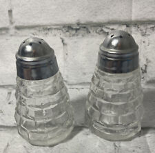 American Whitehall Crystal Indiana Glass 3.5” Salt and Pepper Shakers Set picture