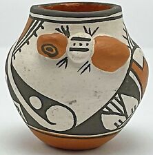 Miniature Acoma Pueblo Navajo Pottery Pot Artist R Leno New Mexico picture