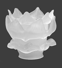 New~ Clear Satin Etched Glass Rose Petal Fixture Lamp Shade 2-1/4