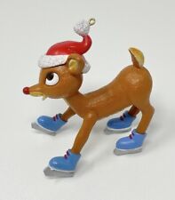 RUDOLPH The Red Nose Reindeer On Ice SKATES Christmas Ornament Funny Cute picture