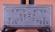 Weirton Steel Company Silver Club ESOP 1983 Paperweight Ignot picture