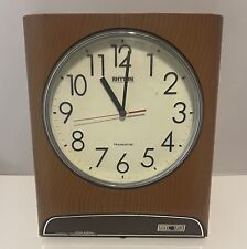 Vintage RHYTHM TRANSISTOR Wall Clock Battery Operated - Working EUC Sound Chimes picture