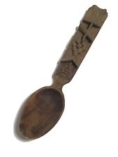 Handcarved wooden spoon grapes and leaves 9 3/4” Folk Art picture