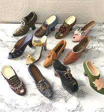 Vintage 70s-80s Lot Miniature Ceramic Resin Shoes Boots Lot of 12 Pre-Owned picture