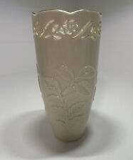 Lenox Pierced Rosebud Collection Porcelain Vase Embossed 24K Gold Trim 6.75