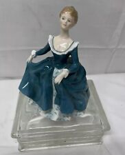 Royal Doulton Bone China Figurine Janine In Blue Gown 1970 HN2461 England  picture