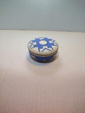 Artist Signed Pottery, Sioux Indian Pottery, Small Blue and White Trinket Dish picture