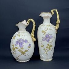 2 Alfred Stellmacher Hasbourg Austria Porcelain Vases Victorian 1800s Antique picture