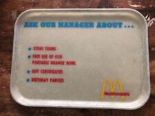 Vintage McDONALD'S RESTAURANT Fiberglass Tray Ask Our Manager About... tours picture