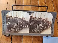 Antique 1907 KEYSTONE Stereoview COAL FOR SALE HIGH STREET KILLARNEY IRELAND picture