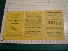 3 advertising pages 1864 JEWELRY, LAMPS, IRON WORKS, FIRE INSURANCE picture