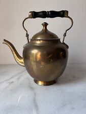 Vintage gold  Brass Teapot with black wood Handle picture