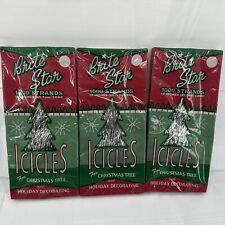 Vintage Brite Star Silver Icicles 1000 Strands Lot Of 3 picture