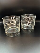 Jack Daniel's San Antonio Spurs Basketball Special Edition Glass 8oz | Set of 2 picture