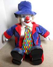 Large Sitting Clown Vintage - Ceramic Face, Hand & Shoes. Sitting 14