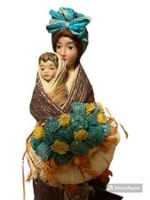 Unique Cornhusk Hand painted In Columbia Doll & Child Collectible New W/tag picture