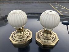 Pr. Large Heavy Cast Metal Brass Ball Ornaments Finials Bookends 10x8” Lamp Part picture