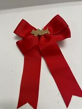 Red Hair Bow Barrette with Scottie Dogs Handmade Vintage picture