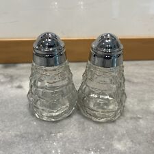 American Whitehall Crystal Indiana Glass Salt and Pepper Shakers Set 3 1/2