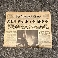 Rare The New York Times Monday July 21 1969 Late City Edition Men Walk On Moon picture