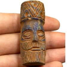 A super old antique of near eastern era king face lapis stone figure picture