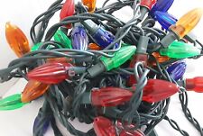 VINTAGE CHRISTMAS TREE STRING LIGHTS MULTICOLORED 22FT 50 BULBS picture