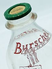 Vintage Bruschel Dairy Milk Bottle With CAP Quart Scranton, PA 2-Color Rare picture