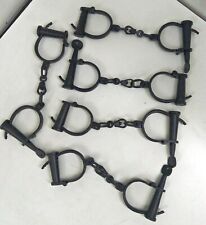 Antique Hand cuffs Iron shackles Hand cuff with chain 12