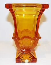 VINTAGE JOSEPHINENHUTTE GERMANY CRYSTAL MOSER STYLE AMBER 8