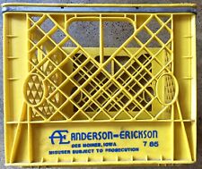 AE ANDERSON-ERICKSON DES MOINES IOWA 7 85 Yellow Plastic Milk Crate 13
