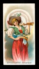 1890 SWITZERLAND Schuetzenfest TOBACCO Card DUKE Cigarettes HOLIDAYS N80 USA gun picture