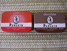 Lot of 2 Penguin Caffeinated Cinnamon & Chocolate Mints Empty Hinged Tins (USA) picture