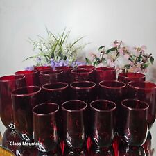 Vintage 1939 Anchor Hocking Royal Ruby Glass Tumblers Drinkware Lot of 18 picture