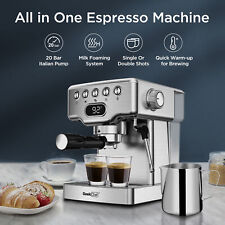 Stainless Steel Espresso Machine with Milk Frother Home 2-IN-1 Coffee Maker picture