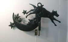  COW JUMPING OVER MOON  wall ALUMINUM WEATHERVANE BLACK /BRASS WALL BRACKET picture