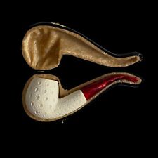 Lattice Apple Meerschaum Pipe hand carved smoking tobacco pipes w case MD-480 picture