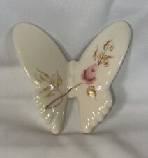 Vintage Lasting Products Inc Hand Painted White Ceramic Butterfly Rose Decor picture
