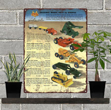 1956 Doepke Model Toys Caterpillar Bulldozer Tractor Metal Sign 9x12