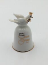 Ceramic Porcelain Bell White with Gold Accents 5