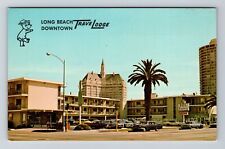 Long Beach CA-California, Long Beach Travel Lodge, Vintage Postcard picture