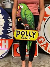 Antique Vintage Old Style Sign Polly Gas Parrot Gasoline 32