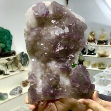 2.75LB Natural purple cubic fluorite mineral crystal sample/China picture