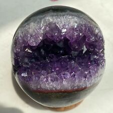 1.07LB Top Natural Amethyst Quartz Crystal Open Smile Sphere Mineral Healing K15 picture