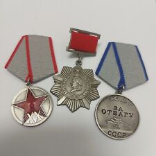 WW2 Awards Soviet Ribbon Order Badge Pin Medal  ,Lot 3pcs.REPLICA #655z picture