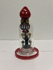 7” Unique Heavy Glass Red Globe Mushroom Perc Smoking Water Pipe Hookah Bong picture