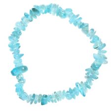 CHARGED Blue Apatite Crystal Chip Bracelet Polished Stretchy ENERGY REIKI picture
