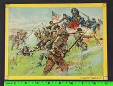 Vintage 1906 Civil War Scene Battle of Gettysburg Soldiers Cereal Box Panel Card picture