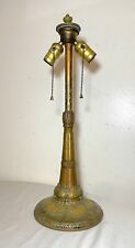 antique ornate cold painted polychromed metal gold gilt electric table lamp picture