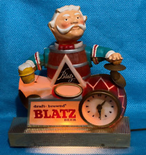 VINTAGE 1960 Blatz Beer Bobble Head Barrel Keg Man Drummer, Light & Clock Runs + picture